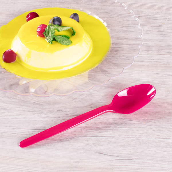 [1,000 ct] PS Plastic Heavy Weight Tea Spoons, Red
