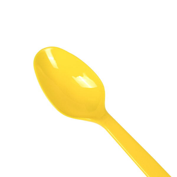 [1,000 ct] PS Plastic Heavy Weight Tea Spoons, Yellow