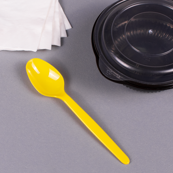 [1,000 ct] PS Plastic Heavy Weight Tea Spoons, Yellow