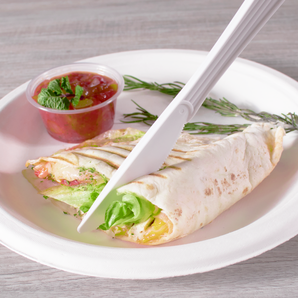 [250 sets] PP Plastic Heavy Weight Cutlery Kits with Salt and Pepper, White