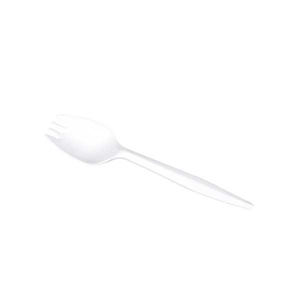 [1,000 ct] PP Plastic Medium Weight Sporks, White
