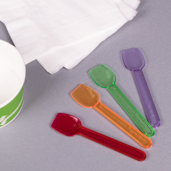 [2,000 ct] PS Plastic Gelato Spoons, Rainbow
