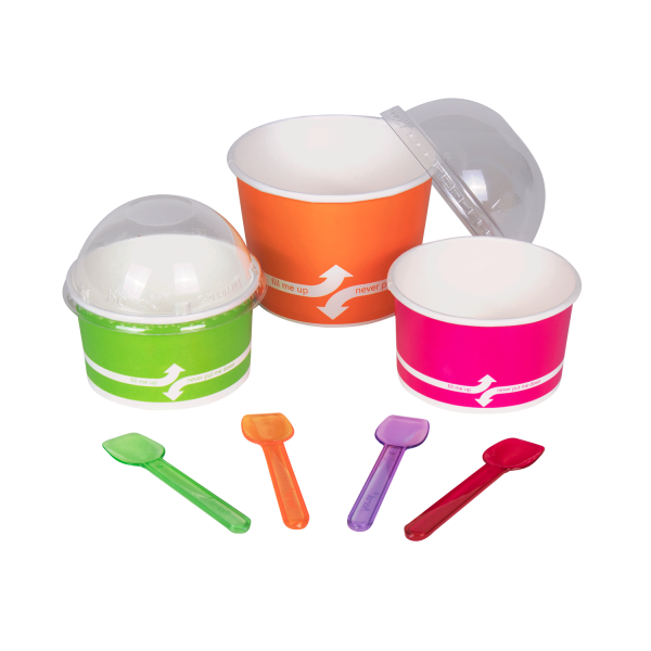 [2,000 ct] PS Plastic Gelato Spoons, Rainbow