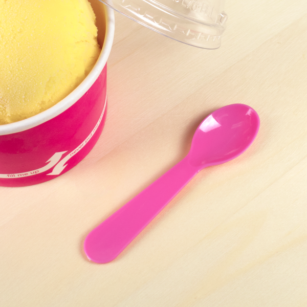 [4,000 ct] PS Plastic Tasting Spoon, Pink