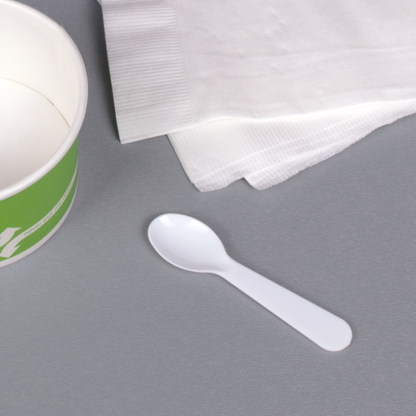 [4,000 ct] PS Plastic Tasting Spoon, White