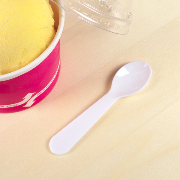 [4,000 ct] PS Plastic Tasting Spoon, White