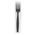 [1,000 ct] PS Plastic Heavy Weight Forks Wrapped, Black