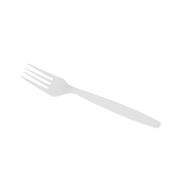 [1,000 ct] PS Plastic Heavy Weight Forks Wrapped, White