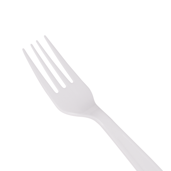 [1,000 ct] PS Plastic Heavy Weight Forks Wrapped, White