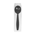 [1,000 ct] PS Plastic Heavy Weight Soup Spoons Wrapped, Black