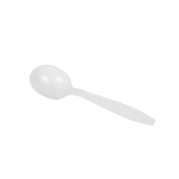 [1,000 ct] PS Plastic Heavy Weight Soup Spoons Wrapped, White