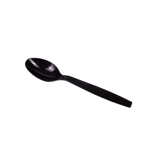 [1,000 ct] PS Plastic Extra Heavy Weight Tea Spoons Wrapped, Black