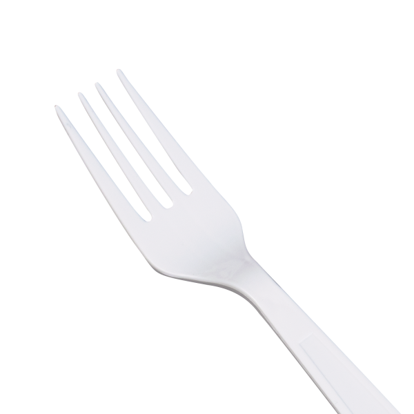[1,000 ct] PP Plastic Heavy Weight Forks Wrapped, White