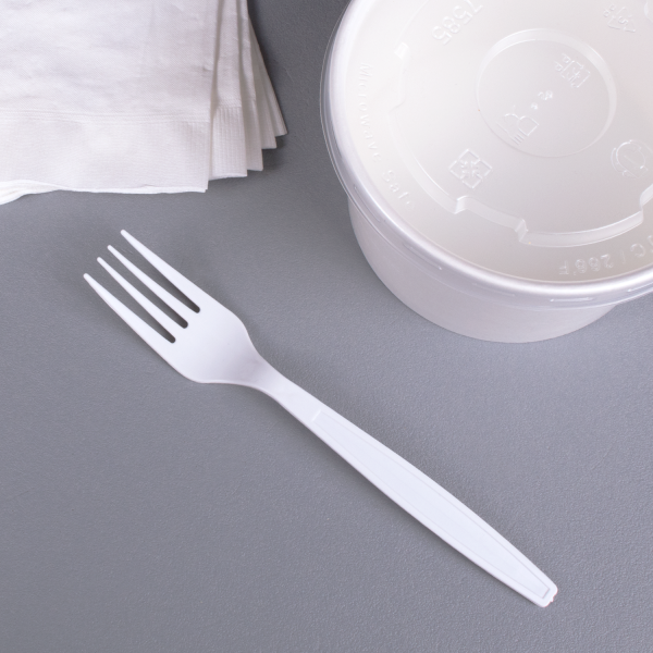 [1,000 ct] PP Plastic Heavy Weight Forks Wrapped, White