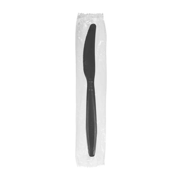 [1,000 ct] PP Plastic Heavy Weight Knives Wrapped, Black