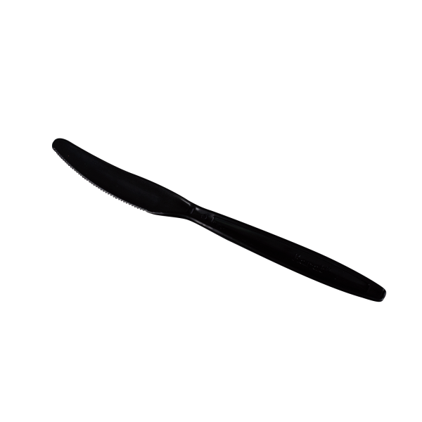 [1,000 ct] PP Plastic Heavy Weight Knives Wrapped, Black