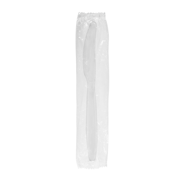 [1,000 ct] PP Plastic Heavy Weight Knives Wrapped, White