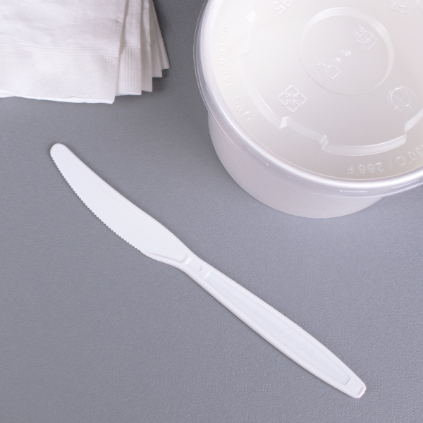 [1,000 ct] PP Plastic Heavy Weight Knives Wrapped, White