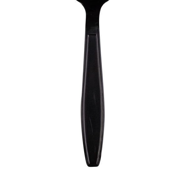[1,000 ct] PP Plastic Heavy Weight Soup Spoons Wrapped, Black