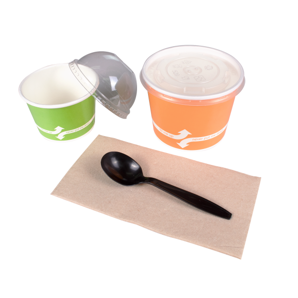 [1,000 ct] PP Plastic Heavy Weight Soup Spoons Wrapped, Black