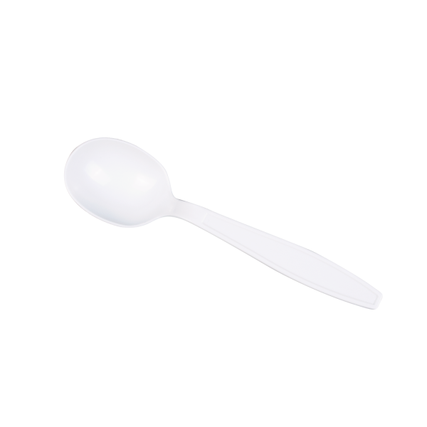 [1,000 ct] PP Plastic Heavy Weight Soup Spoons Wrapped, White