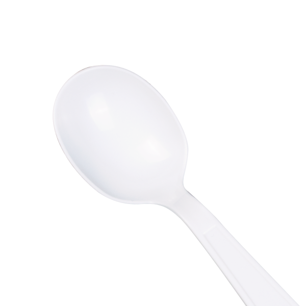 [1,000 ct] PP Plastic Heavy Weight Soup Spoons Wrapped, White
