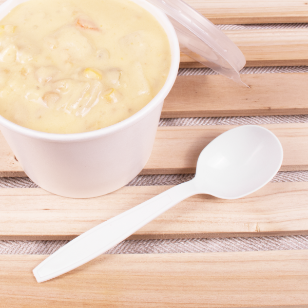 [1,000 ct] PP Plastic Heavy Weight Soup Spoons Wrapped, White