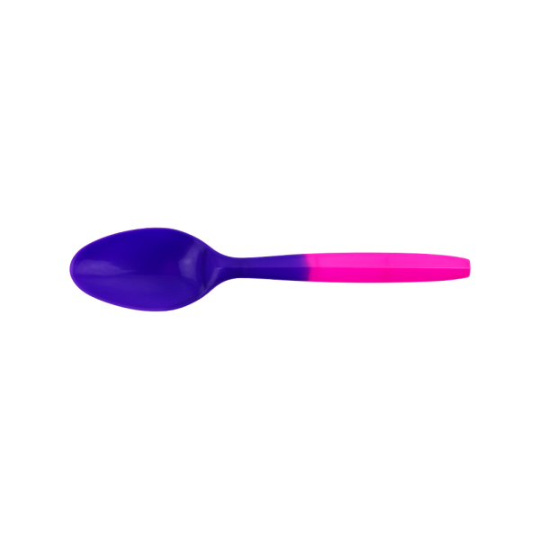 [1,000 ct] PP Plastic Medium Weight Color Changing Tea Spoons, Pink to Purple
