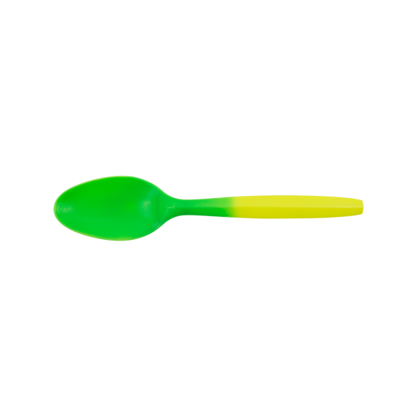 [1,000 ct] PP Plastic Medium Weight Color Changing Tea Spoons, Yellow to Green