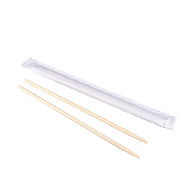 [1,000 Pairs] 9" Individually Wrapped Bamboo Chopsticks, White