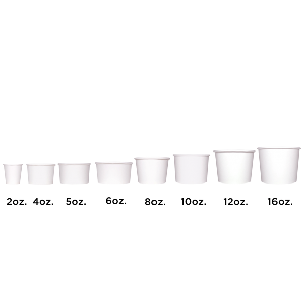 [2,000 ct] 2 oz Paper Food Containers | 51 mm | White