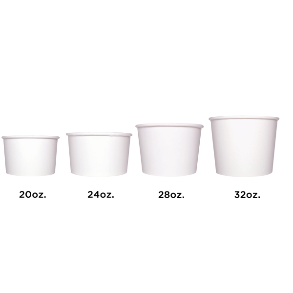 [1,000 ct] 10 oz Paper Food Containers | 96 mm | White