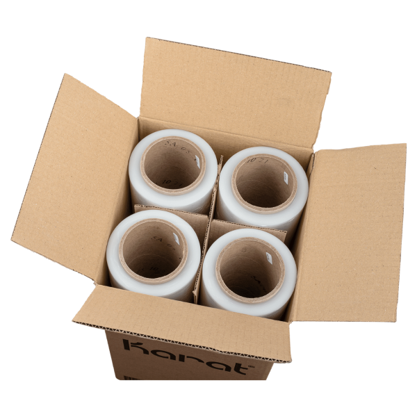 [4 Rolls] Hand Wrap Stretch Film (18" x1476'), 43 Gauge
