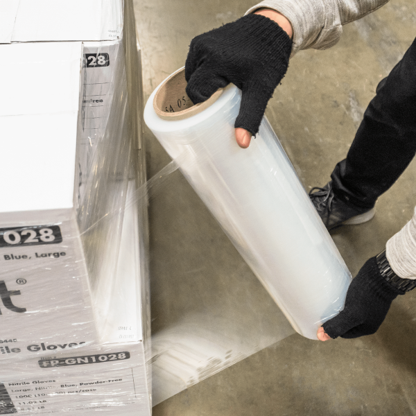 [4 Rolls] Hand Wrap Stretch Film (18" x1476'), 43 Gauge