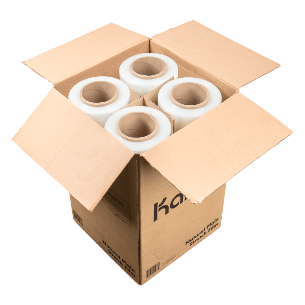 [4 Rolls] Hand Wrap Stretch Film (18" x1500'), 80 Gauge